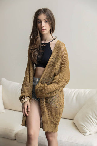 Relaxed Fit Boutique Cardigan | Fashionable Netted Knit 🌟