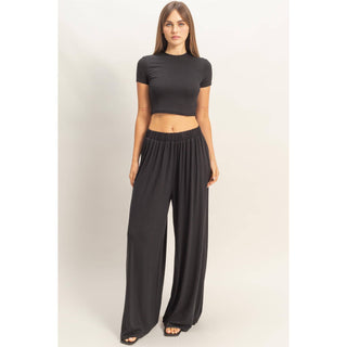 Cabana Short Sleeve Top & Wide Leg Pants Set - Rise and Redemption
