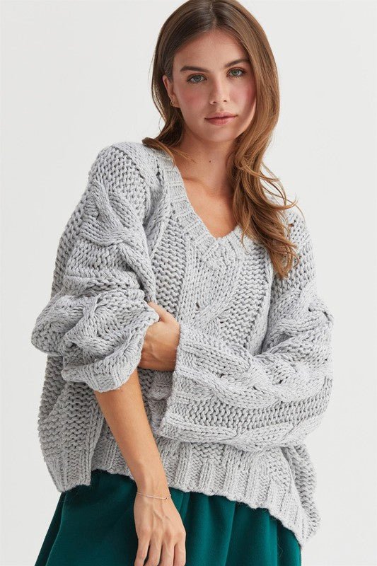 Cable Knit Carli Sweater - Rise and Redemption