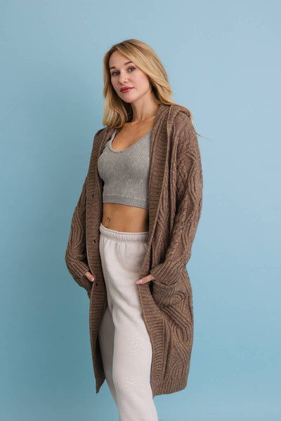 Carli Cable Trench Cardigan - Rise and Redemption