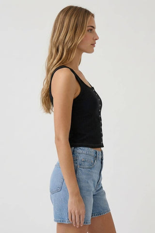 Carli Cotton Square neck button tank - Rise and Redemption