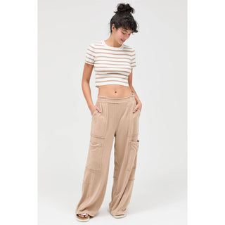 Carolina Mineral Wash Wide Leg Cargo Pants - Rise and Redemption