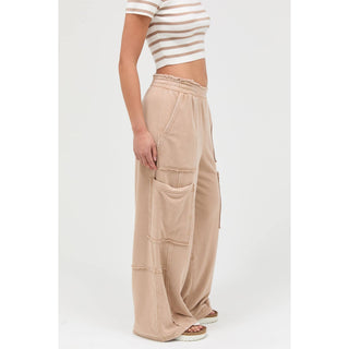 Carolina Mineral Wash Wide Leg Cargo Pants - Rise and Redemption