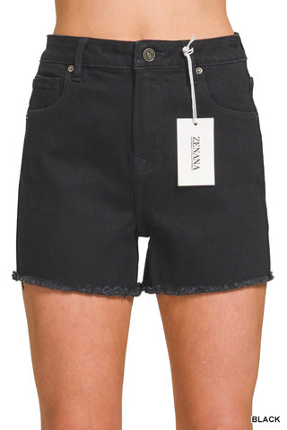 Carter Classic Black Fray Shorts - Rise and Redemption