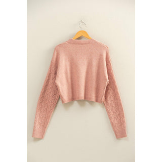 Cassidy Cropped Cable Knit Sweater - Rise and Redemption