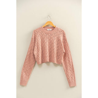 Cassidy Cropped Cable Knit Sweater - Rise and Redemption