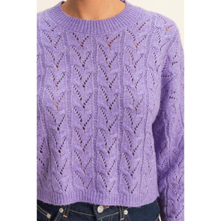Cassidy Cropped Cable Knit Sweater - Rise and Redemption