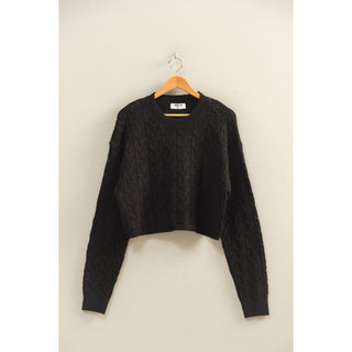 Cassidy Cropped Cable Knit Sweater - Rise and Redemption