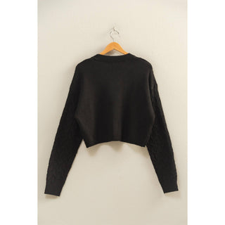 Cassidy Cropped Cable Knit Sweater - Rise and Redemption