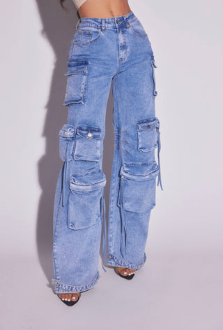 Cassidy Denim Cargo Jeans - Rise and Redemption