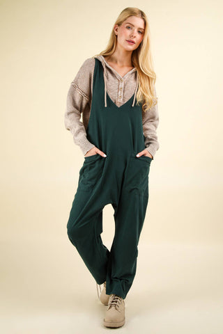 Casual Loose Fit Solid Knit Baggy Jumpsuit - Rise and Redemption