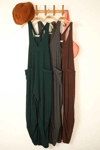 Casual Loose Fit Solid Knit Baggy Jumpsuit - Rise and Redemption