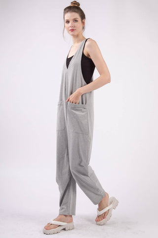 Casual Loose Fit Solid Knit Baggy Jumpsuit - Rise and Redemption