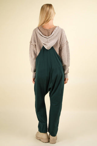 Casual Loose Fit Solid Knit Baggy Jumpsuit - Rise and Redemption