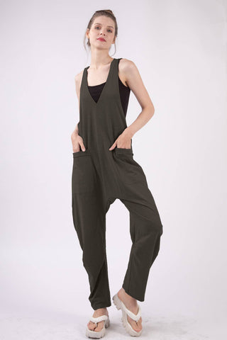 Casual Loose Fit Solid Knit Baggy Jumpsuit - Rise and Redemption