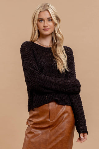 Sheer Crew Neck Knit