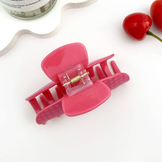 🍒 Cherry Checkered Hair Claw – Cute Fruit PVC Print Clip