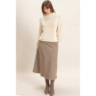Rolled Collar Loose Knit Sweater