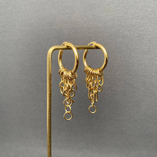Chain Fringe 18K Gold Plated S.Steel Hoop Earrings - FGS - Rise and Redemption