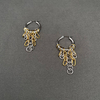 Chain Fringe 18K Gold Plated S.Steel Hoop Earrings - FGS - Rise and Redemption