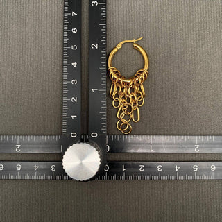 Chain Fringe 18K Gold Plated S.Steel Hoop Earrings - FGS - Rise and Redemption