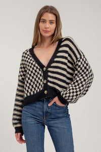 Checked’ Button Cardi - Rise and Redemption