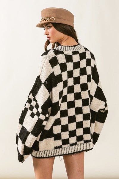 Checker patch pockets cardigan - Rise and Redemption