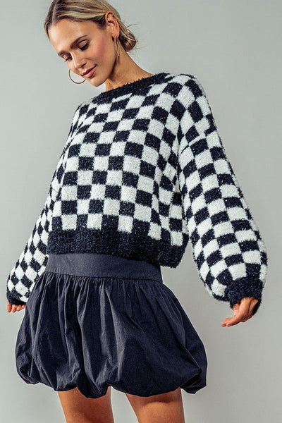 Checker Pullover Knit - Rise and Redemption