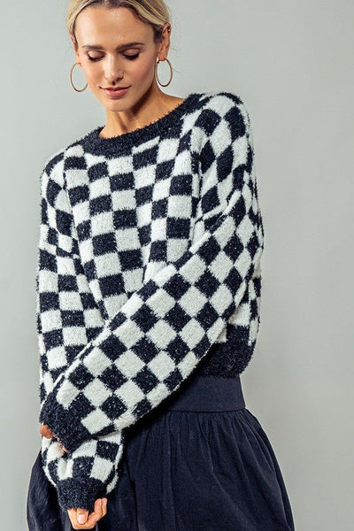 Checker Pullover Knit - Rise and Redemption