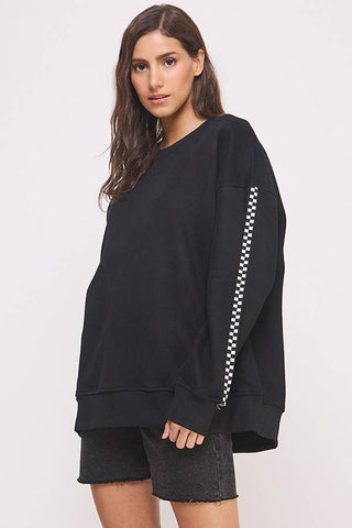 Checker Round Neck Sweatshirt - Rise and Redemption