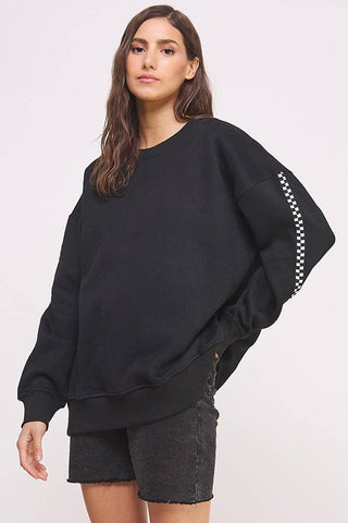 Checker Round Neck Sweatshirt - Rise and Redemption