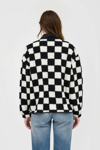 Checker Snap Button Fleece Jacket - Rise and Redemption