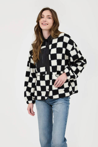 Checker Snap Button Fleece Jacket - Rise and Redemption