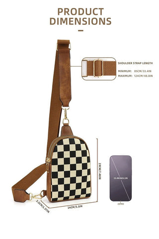 Checkered cross body sling bag - Rise and Redemption