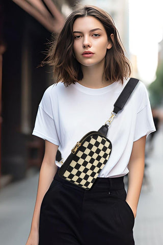 Checkered cross body sling bag - Rise and Redemption