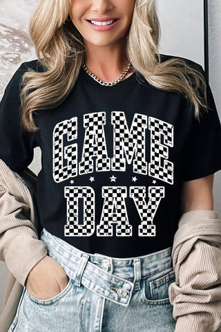 Checkered Game Day Graphic Tee - Rise and Redemption
