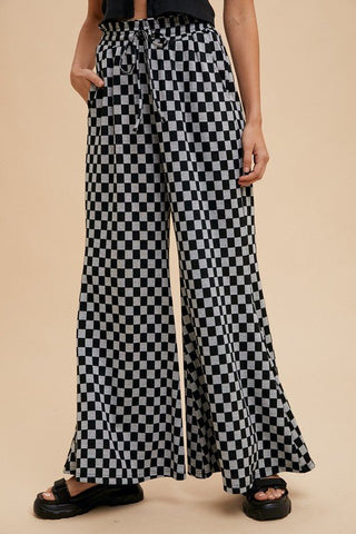 Checkered Palazzo Pants - Rise and Redemption