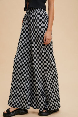 Checkered Palazzo Pants - Rise and Redemption