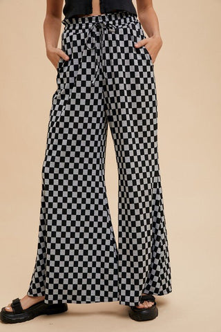 Checkered Palazzo Pants - Rise and Redemption