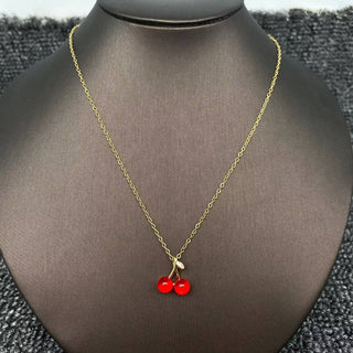 Cherry Charm Gold-plated Necklace - Rise and Redemption