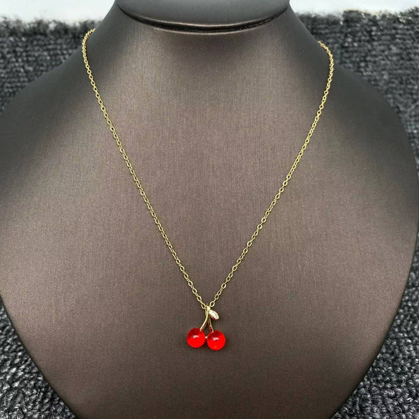 Cherry Charm Gold-plated Necklace - Rise and Redemption