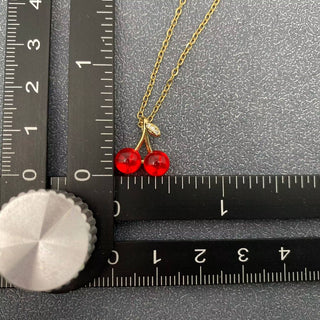 Cherry Charm Gold-plated Necklace - Rise and Redemption