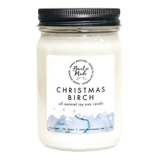 Christmas Birch Candle, 12 oz: 12oz glass jar candle - Rise and Redemption