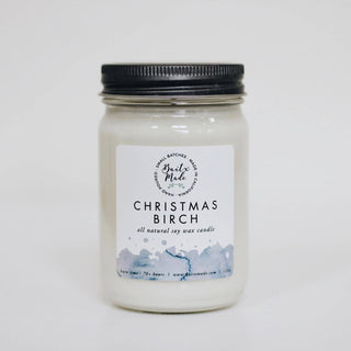 Christmas Birch Candle, 12 oz: 12oz glass jar candle - Rise and Redemption