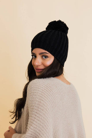 Chunky Cable Knit Pom Beanie - Rise and Redemption