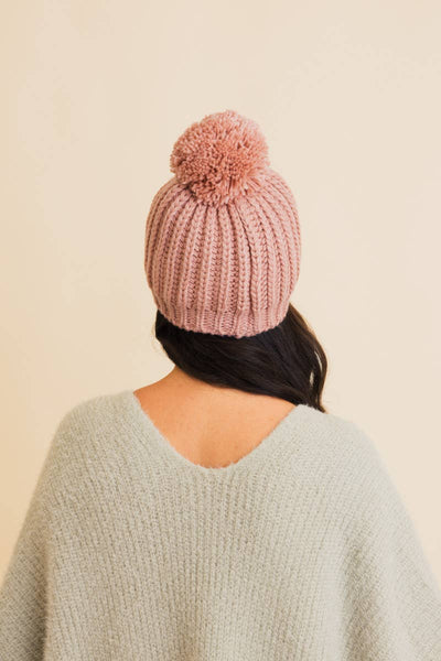 Chunky Cable Knit Pom Beanie - Rise and Redemption