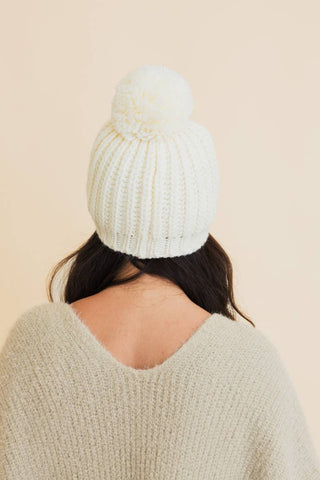 Chunky Cable Knit Pom Beanie - Rise and Redemption