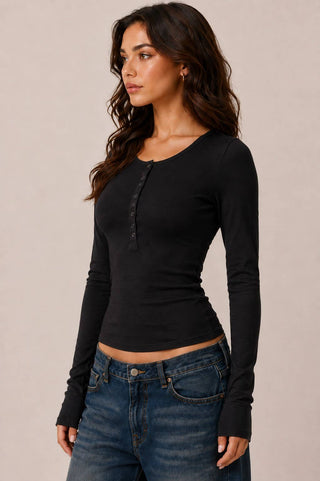 Classic Long Sleeve Henley Layering Top - Rise and Redemption
