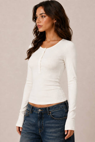Classic Long Sleeve Henley Layering Top - Rise and Redemption