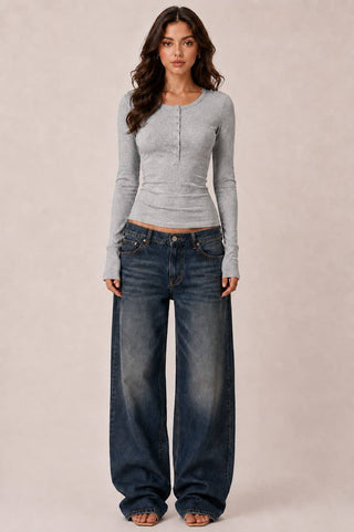 Classic Long Sleeve Henley Layering Top - Rise and Redemption